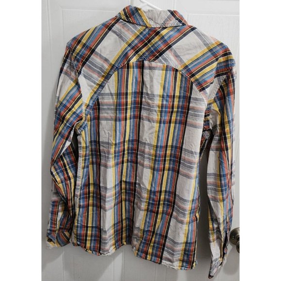RARE Harley Davidson Colorful Striped Plaid Long Sleeve Button Up Shirt Size M - Picture 11 of 14